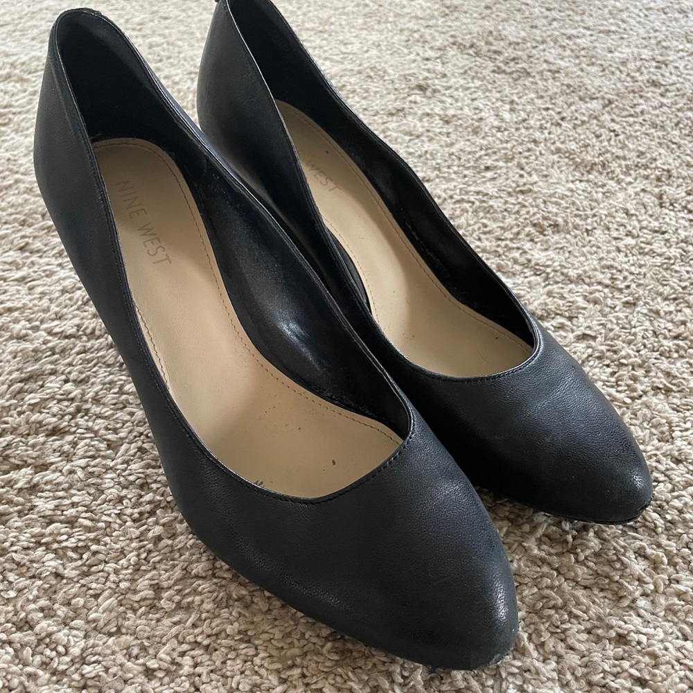 Nine West Women's Black Leather Heels